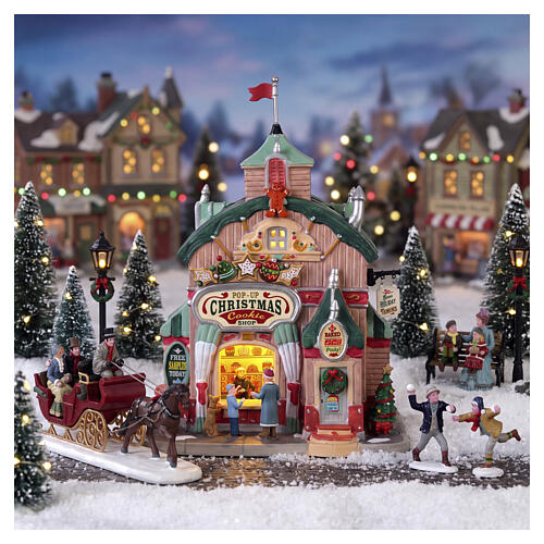 Pop-up Christmas Cookie Shop illuminated building by Lemax, Caddington Village, 9.8x7.0x4.9 in - 45248 2