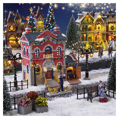 Precinct 12 Police edificio illuminato Lemax Caddington Village 20x20x12 cm - 45249 2