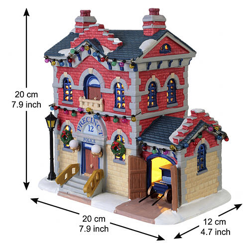 Precinct 12 Police edificio illuminato Lemax Caddington Village 20x20x12 cm - 45249 3
