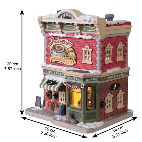 Juliette's Croissant & Coffee Shop illuminato Lemax Caddington Village 20x16x14 cm - 45251 3