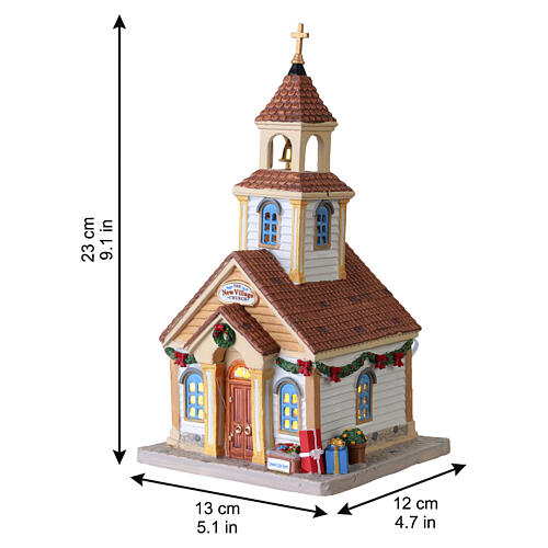 The New Village Church edificio illuminato Lemax Caddington Village 23x13x12 cm - 45261 3
