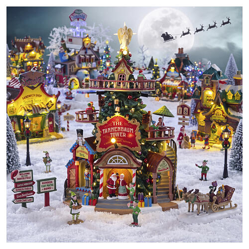 The Tannenbaum Tower Christmas Shops illuminated building Lemax Santa's Wonderland 30x22x20 cm - 55311 2