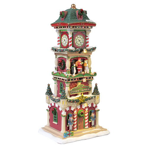 The Village Square Clock Tower edificio illuminato Lemax Santa'S Wonderland 29x14x11 cm - 55320 4