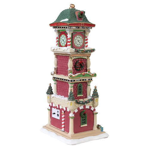 The Village Square Clock Tower edificio illuminato Lemax Santa'S Wonderland 29x14x11 cm - 55320 5