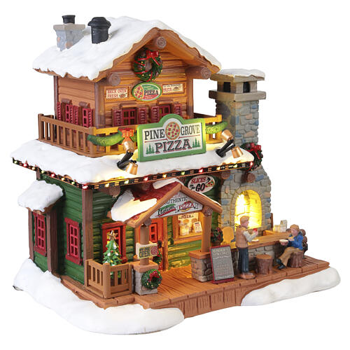 Pine Grove Pizza beleuchtetes Gebäude Lemax Vail Village 20x21x15 cm - 55322 4