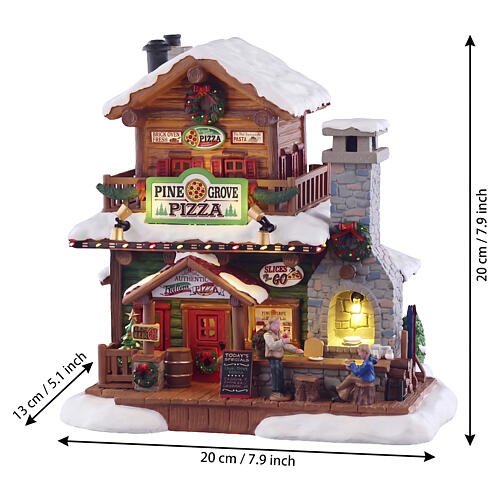 Pine Grove Pizza edificio illuminato Lemax Vail Village 20x21x15 cm - 55322 2