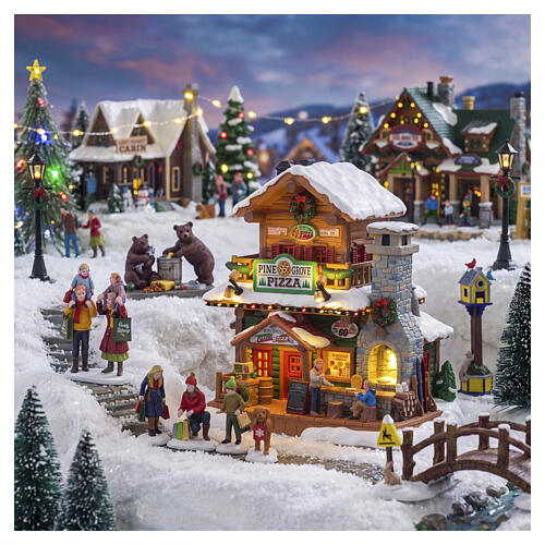 Pine Grove Pizza edifício iluminado Lemax Vail Village 20x21x15 cm - 55322 2