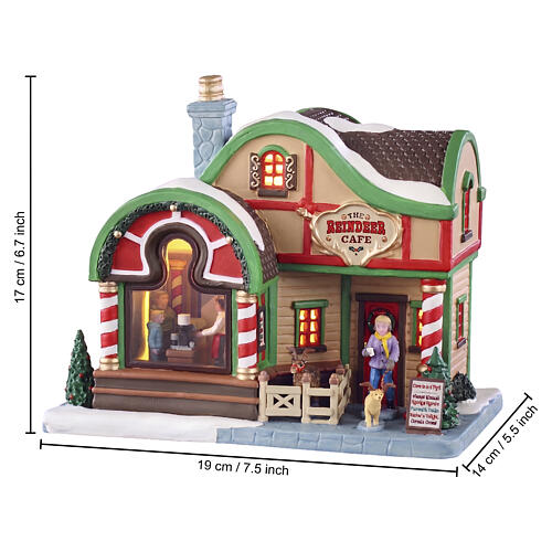 The Reindeer Café edificio illuminato Lemax Vail Village 17x19x14 cm - 55327 2