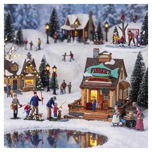 Fibber's Fish Shack bâtiment éclairé Lemax Vail Village 17x18x15 cm - 55329 2