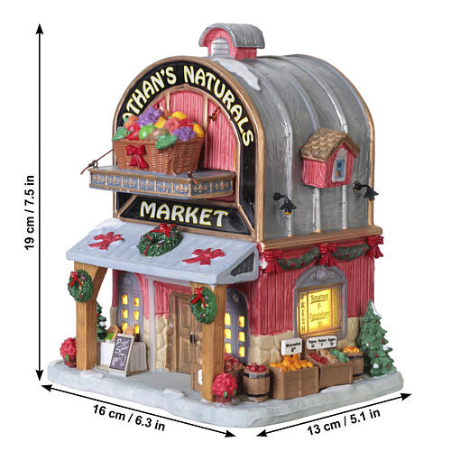 Nathan's Naturals Market beleuchtetes Gebäude Lemax Harvest Crossing 19x16x13 cm - 55331 3
