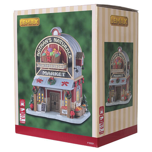 Nathan's Naturals Market bâtiment illuminé Lemax Harvest Crossing 19x16x13 cm - 55331 7