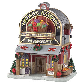 Nathan's Naturals Market edificio illuminato Lemax Harvest Crossing 19x16x13 cm - 55331
