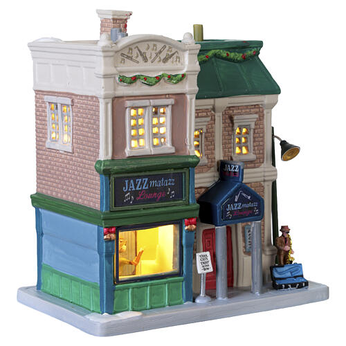 Jazzmatazz Lounge bâtiment éclairé Lemax Caddington Village 19x17x11 cm - 55336 4