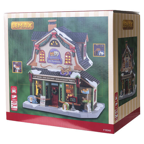 Luna & Ollie's Custom Pet Furniture illuminated building by Lemax, Caddington Village, 7.2x6.6x5.4 in - 55342 7
