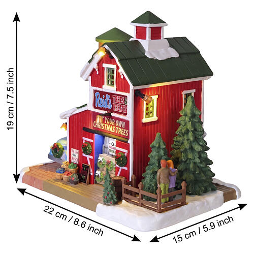 Reid's Trees And Wreaths edificio illuminato Lemax Harvest Crossing 19x22x15 cm - 55352 3