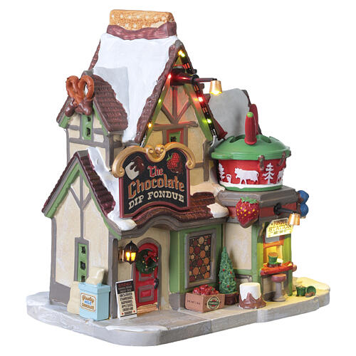 The Chocolate Dip Fondue éclairé Lemax Vail Village 18x19x11 cm - 55355 4
