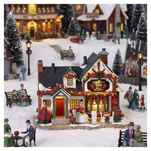 Poinsettia Lane Bed & Breakfast beleuchtetes Gebäude Lemax Caddington Village 18x23x15 cm - 65525 2