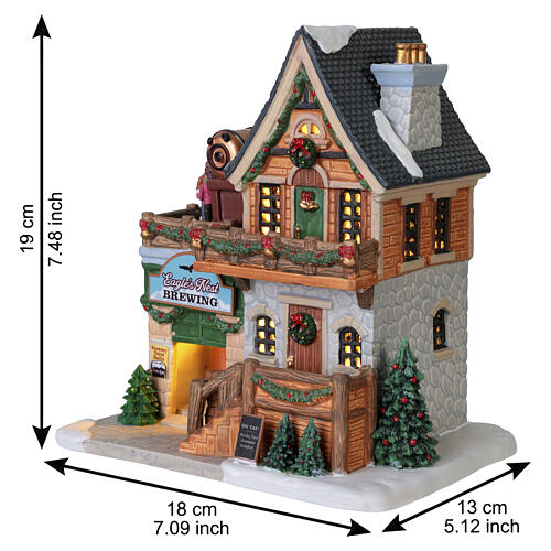Eagle's Nest Brewing edifício iluminado Lemax Vail Village 19x18x13 cm - 65534 3