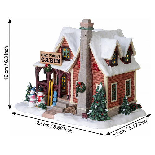 Cozy Forest Cabin beleuchtetes Gebäude Lemax Vail Village 16x22x13 cm - 65535 3