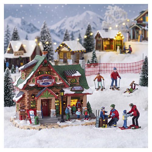Alpine Adventures Ski School edificio illuminato Lemax Vail Village 17x20x14 cm - 65538 2