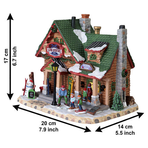 Alpine Adventures Ski School edificio illuminato Lemax Vail Village 17x20x14 cm - 65538 3