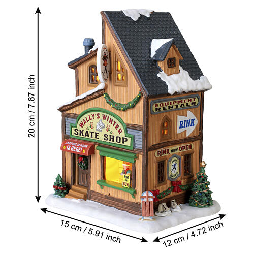 Wally's Winter Skate Shop bâtiment éclairé Lemax Vail Village 20x15x12 cm - 65539 3