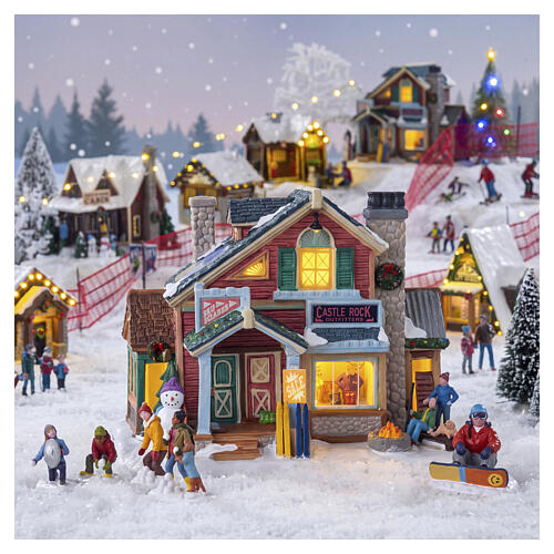 Castle Rock Ski Outfitters edificio illuminato Lemax Vail Village 16x11x14 cm - 65540 2