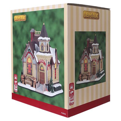 Maple Lane Chapel illuminated building by Lemax, Harvest Crossing collection, 7.9x7.1x5.9 in - 65542 9