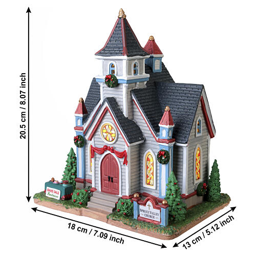 Spruce Valley Church bâtiment éclairé Lemax Caddington Village 20x18x13 cm - 65553 3