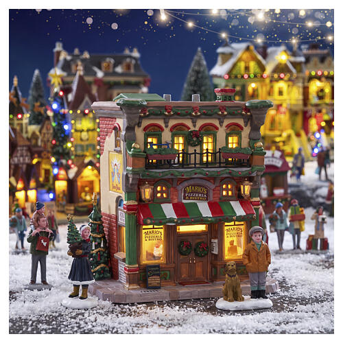 Mario's Pizzeria & Bistro beleuchtetes Gebäude Lemax Caddington Village 18x16x12 cm - 65554 2
