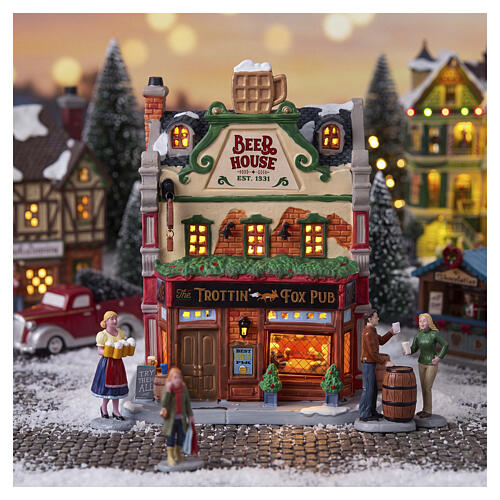 The Trottin' Fox Pub beleuchtetes Gebäude Lemax Caddington Village 21x16x15 cm - 65555 2