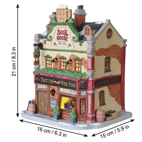 The Trottin' Fox Pub edificio illuminato Lemax Caddington Village 21x16x15 cm - 65555 3