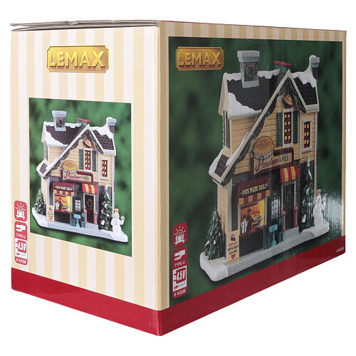 Penelope's Pies illuminated building by Lemax, Caddington Village, 6.9x7.5x5.1 in - 65556 7