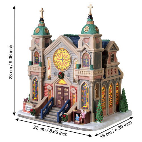 St. Stanislaus Cathedral illuminated building by Lemax, Caddington Village, 9.1x8.7x6.3 in - 65559 3