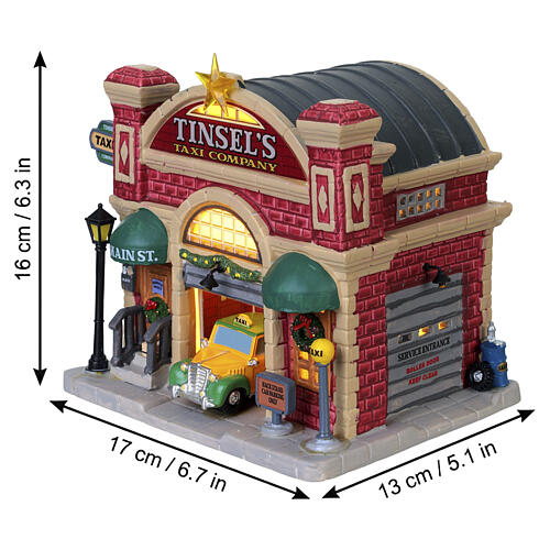 Tinsel's Taxi Company beleuchtetes Gebäude Lemax Caddington Village 16x17x13 cm - 65571 3