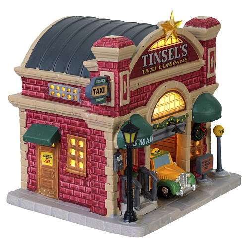 Tinsel's Taxi Company beleuchtetes Gebäude Lemax Caddington Village 16x17x13 cm - 65571 4