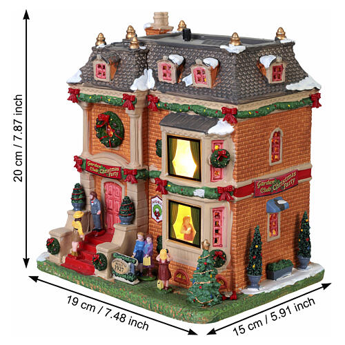 Garden Club Christmas Party edificio illuminato Lemax Caddington Village 20x19x15 cm - 65580 3