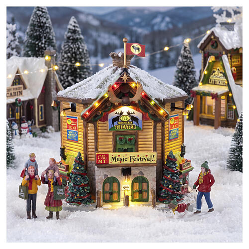 Elk Mountain Music Festival, illuminated building by Lemax, Vail Village, 7.9x7.7x7.2 in - 85319 2