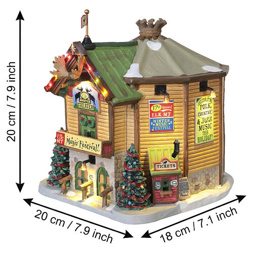 Elk Mountain Music Festival edificio illuminato Lemax Vail Village 20x20x18 cm - 85319 3