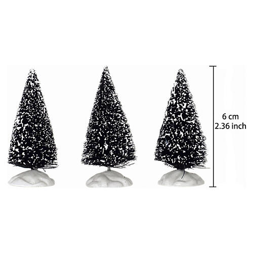 Bristle Tree Mini Set 3-teilig schneebedeckte Bäume Lemax 6x8x3 cm - 4763 2