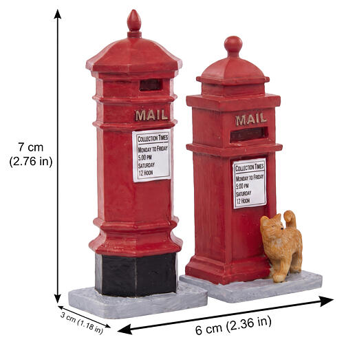 Victorian Mailboxes 2-teiliges Set Lemax Caddington Village 7x6x3 cm - 14362 2