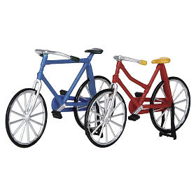 Bicycle set 2-piece (self-stand), Lemax accessory, 1.7x5.1x1.0 in - 14377