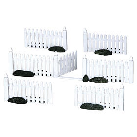 Plastic Picket Fence - cerca de estacas de plástico 7 piezas accesorio Lemax 4x41x2 cm - 14388