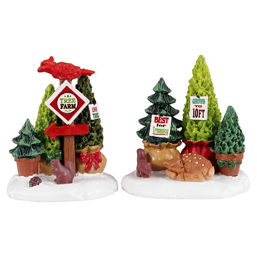 Tree Farm Display 2-piece set, Lemax accessory for Vail Village, 1.8x3.3x1.2 in - 14844 1