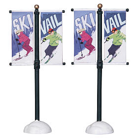 Street Pole Banner 2-teiliges Set Zubehör Lemax Vail Village 10x4x2 cm - 24496