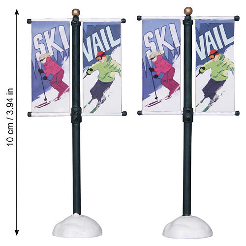 Street Pole Banner 2-teiliges Set Zubehör Lemax Vail Village 10x4x2 cm - 24496 2