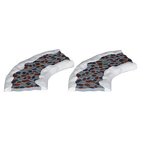 Stone Road Curved - - Tramos de calle empeprada curva set 2 piezas accesorio Lemax 1x32x6 cm - 34663