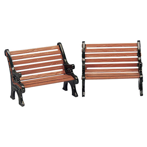 Park Bench Set 2-teiliges Lemax Zubehör 3x9x3 cm - 34895 1