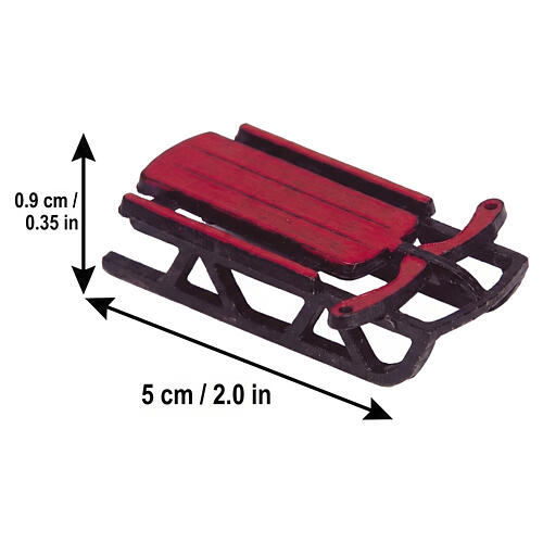 Sled set ensemble de 4 pièces accessoire Lemax Vail Village 5x10x0,9 cm - 34948 2