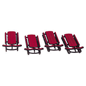 Sled set 4 pezzi accessorio Lemax Vail Village 5x10x1 cm - 34948